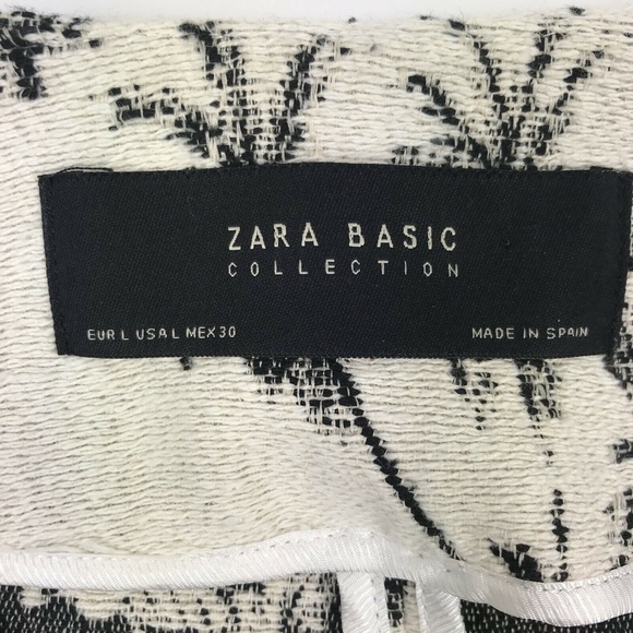 Zara Basic Collection Jacquard Coat Jacket Sz L - Picture 4 of 6